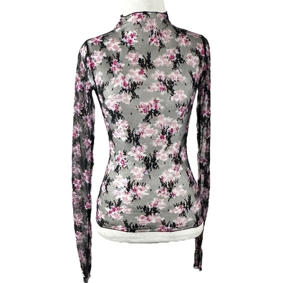 Free People Lady Lux Printed Layering Top in Black Combo XS NWOT NEW Floral - Picture 8 of 14